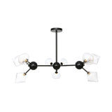 Diamond Living Room Chandelier Lamp - Warehouse Style Pendant Lighting With Sputnik Design 3/9/12