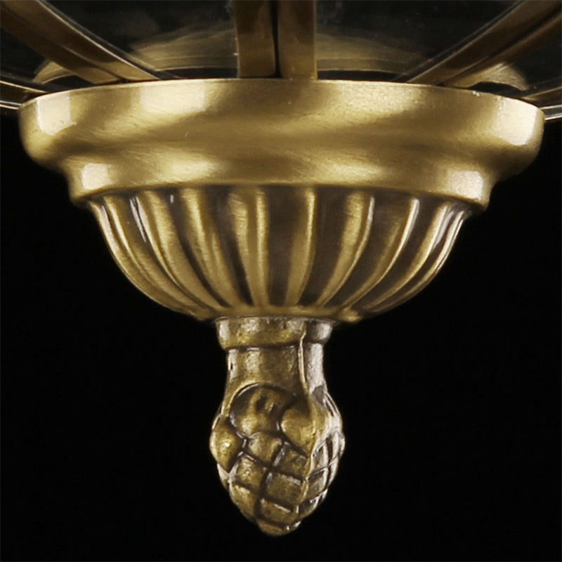 Traditional Basket - Shaped Flush Mount Ceiling Light With Clear Beveled Glass - 3 Lights