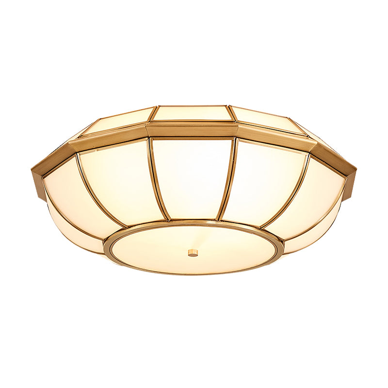 Retro 4 Bulb Brass Flush Mount Basket Ceiling Light - Living Room Lamp