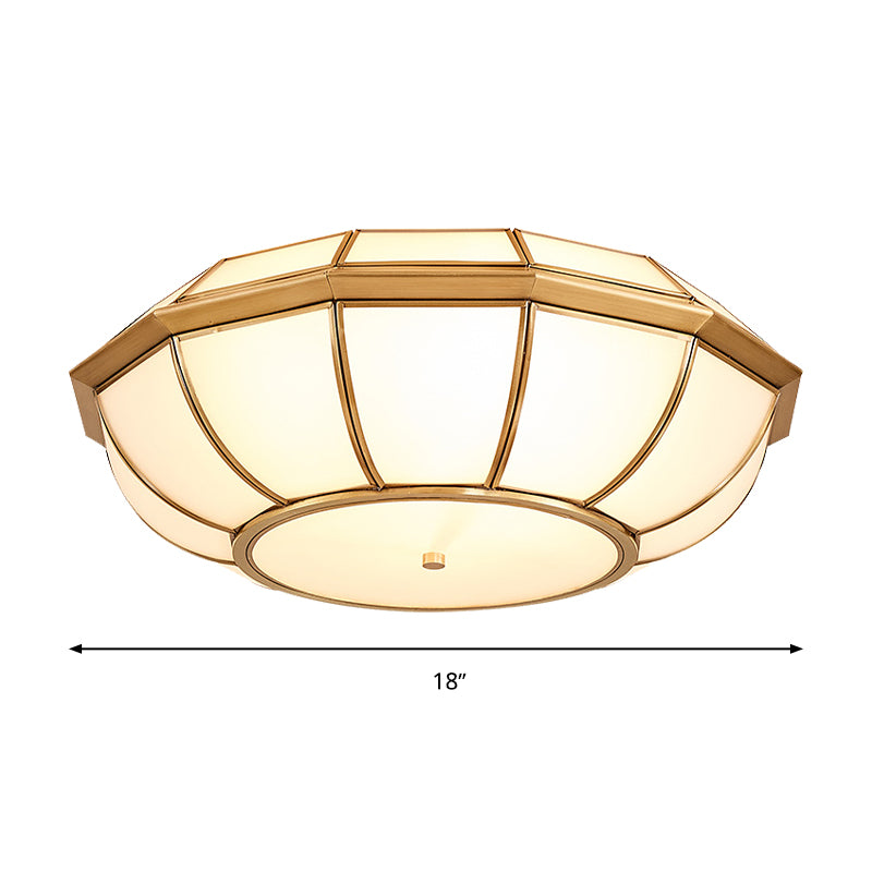 Retro 4 Bulb Brass Flush Mount Basket Ceiling Light - Living Room Lamp