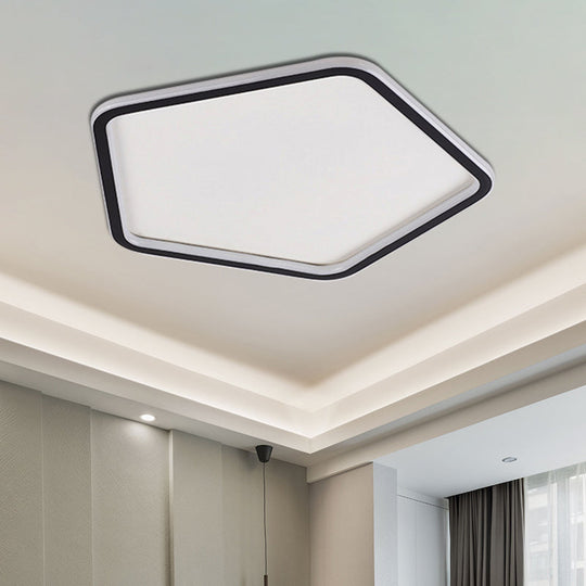 Black Minimalist Led Ceiling Light In Warm/White Available 3 Sizes