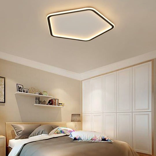 Black Minimalist Led Ceiling Light In Warm/White Available 3 Sizes / 15 Warm