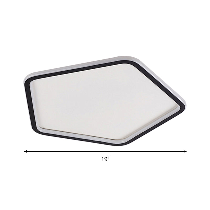 Black Minimalist Led Ceiling Light In Warm/White Available 3 Sizes