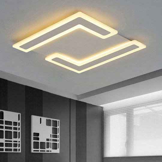 Simple Style Double 7-Shape Led Ceiling Light - Warm/White White / Warm