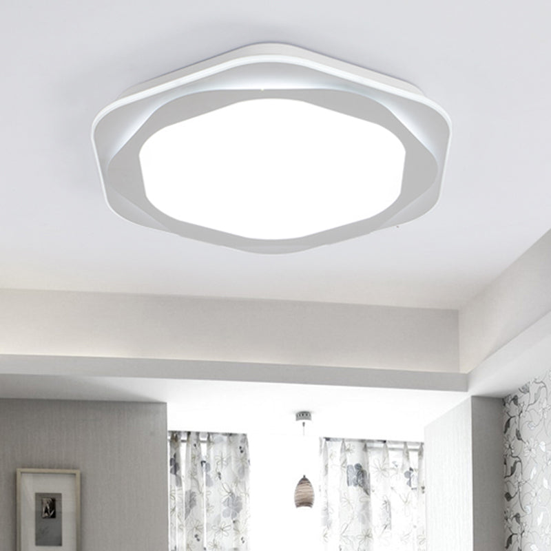 Contemporary Hexagon Acrylic Flush Mount Led Ceiling Lamp - 16.5/20.5 Wide White Warm/White/3 Color