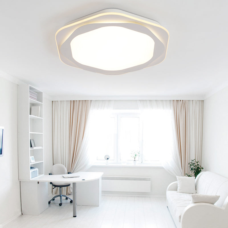 Contemporary Hexagon Acrylic Flush Mount Led Ceiling Lamp - 16.5/20.5 Wide White Warm/White/3 Color