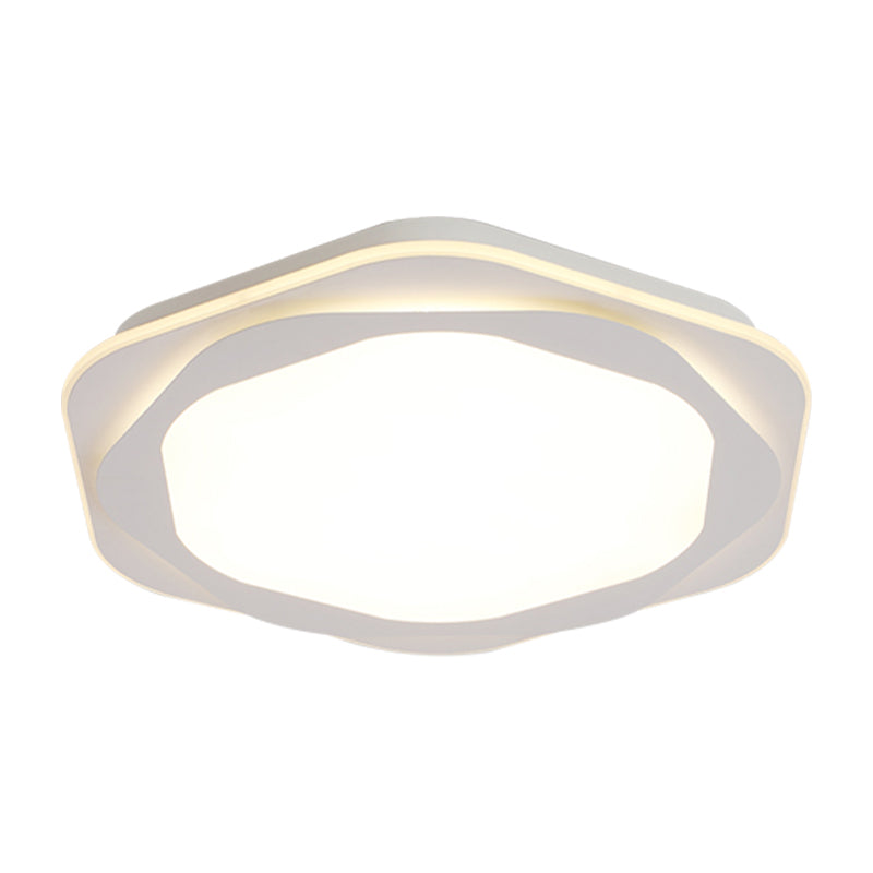 Contemporary Hexagon Acrylic Flush Mount Led Ceiling Lamp - 16.5/20.5 Wide White Warm/White/3 Color