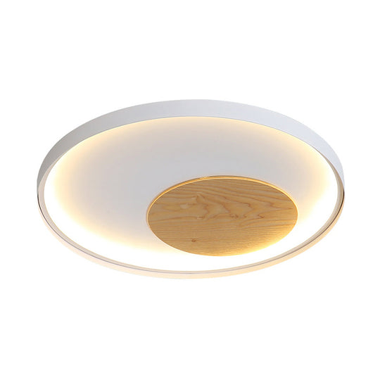 Modern Minimalist Disk Metal Ceiling Light Fixture - White/Black Led Flush Mount