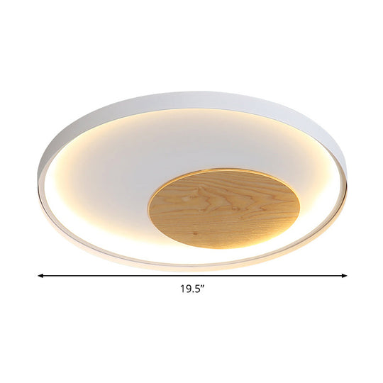 Modern Minimalist Disk Metal Ceiling Light Fixture - White/Black Led Flush Mount