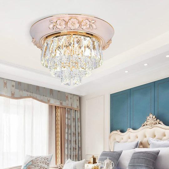 Minimalist Crystal Block Led Ceiling Fixture - Beige/Blue 12’/14’/18’ Wide