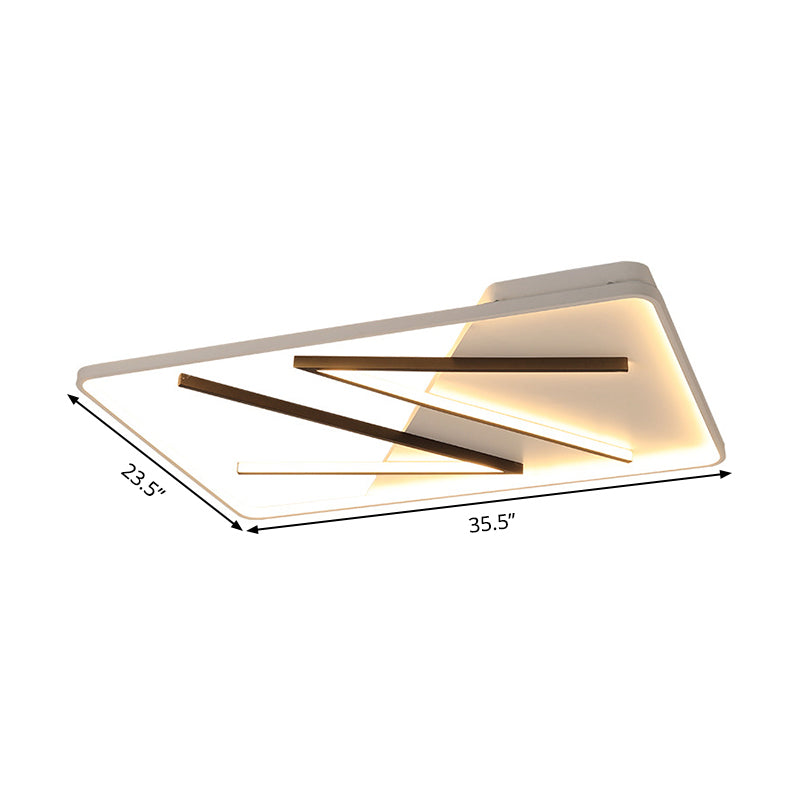 Modern Acrylic Double V - Shape Ceiling Lamp Black And White Led Flush Mount Light With Stepless