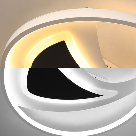 16’/20.5’ Modern Geometric Ceiling Light Fixture – Black & White Acrylic Led