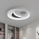 Minimalistic Geometric Acrylic Ceiling Mount Led Flush Light - Black & White-16.5’/20.5’ Wide