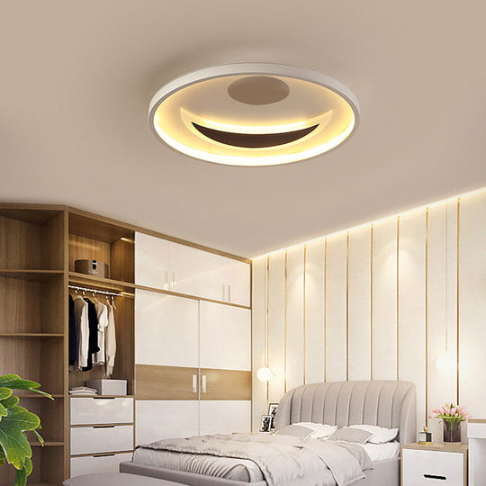 Minimalistic Geometric Acrylic Ceiling Mount Led Flush Light - Black & White-16.5’/20.5’ Wide