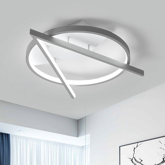 Minimalist Gray Led Flush Light - Acrylic V-Shape Ceiling Mount Fixture Warm/White 16.5’/20.5’