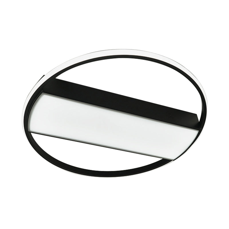 Modern Acrylic Led Ceiling Light For Stairway - Rectangle Flush Mount In Black Or White 16-24 Wide