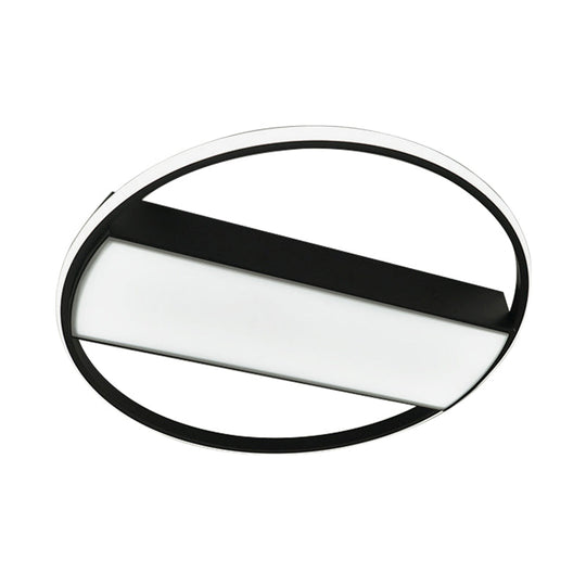 Modern Acrylic Led Ceiling Light For Stairway - Rectangle Flush Mount In Black Or White 16-24 Wide
