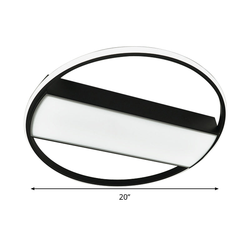 Modern Acrylic Led Ceiling Light For Stairway - Rectangle Flush Mount In Black Or White 16-24 Wide