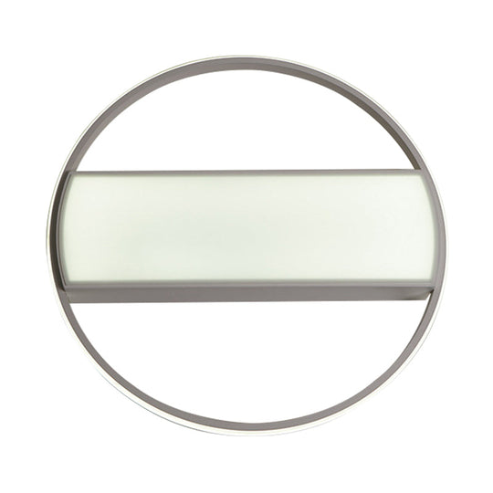 Modern Acrylic Led Ceiling Light For Stairway - Rectangle Flush Mount In Black Or White 16-24’ Wide