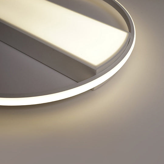 Modern Acrylic Led Ceiling Light For Stairway - Rectangle Flush Mount In Black Or White 16-24’ Wide