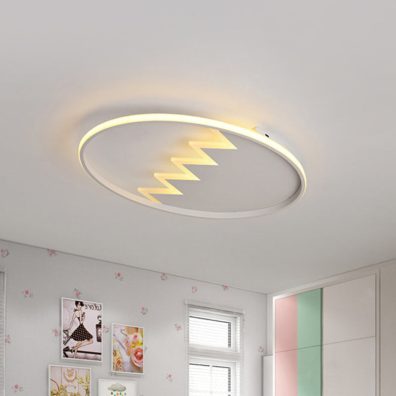 Contemporary Acrylic Round Ceiling Light 22’/26’ Wide Black/White Led Flush Mount Fixture With