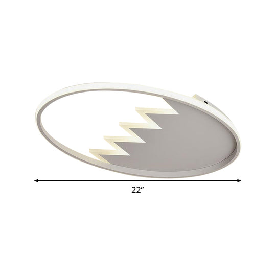 Contemporary Acrylic Round Ceiling Light 22’/26’ Wide Black/White Led Flush Mount Fixture With