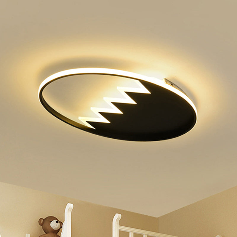 Contemporary Acrylic Round Ceiling Light 22’/26’ Wide Black/White Led Flush Mount Fixture With