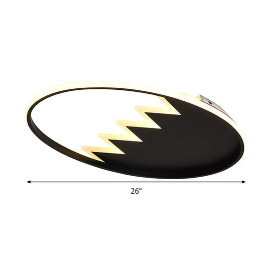 Contemporary Acrylic Round Ceiling Light 22’/26’ Wide Black/White Led Flush Mount Fixture With