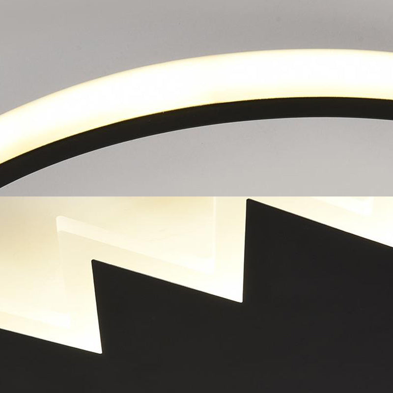 Contemporary Acrylic Round Ceiling Light 22’/26’ Wide Black/White Led Flush Mount Fixture With