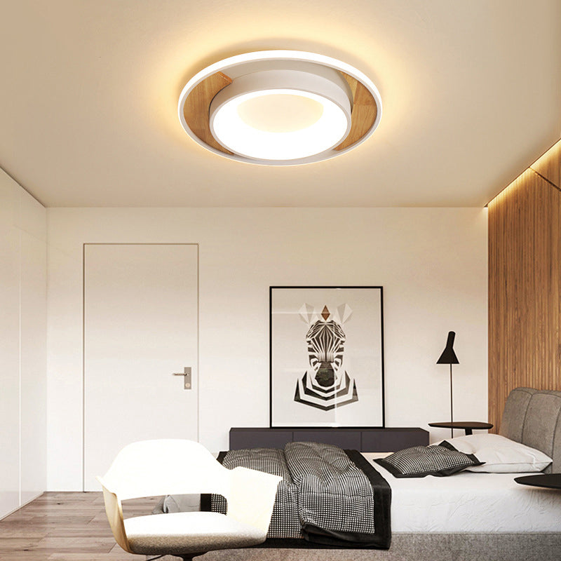 Modern White Acrylic Led Ceiling Light For Bedroom - 16’/19.5’ Wide Round Flush Mount