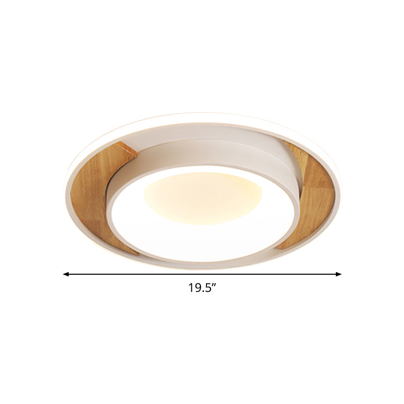 Modern White Acrylic Led Ceiling Light For Bedroom - 16’/19.5’ Wide Round Flush Mount