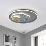 Modern Gray Hexagon Acrylic Led Flush Light Fixture 19.5/23.5 Wide - Warm/3 Color Grey / 19.5 White