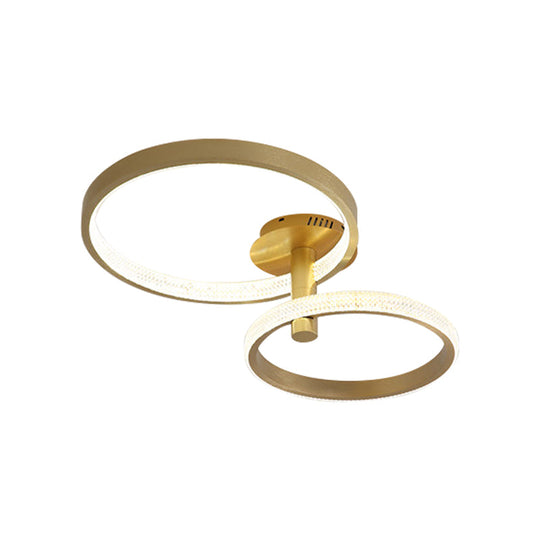 Modern Rotatable Led Semi - Flush Ceiling Lamp In Warm/White/Natural Light 25.5’/33.5’ L