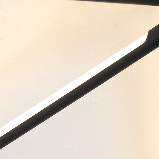 Modern Sputnik Acrylic Semi Mount Led Ceiling Light Fixture - 35.5’/39’ Width Black