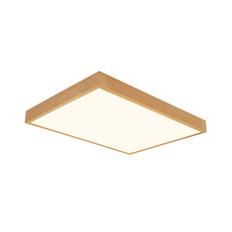 Modern Wooden Led Ceiling Flush Light - Warm/White Lighting For Living Room