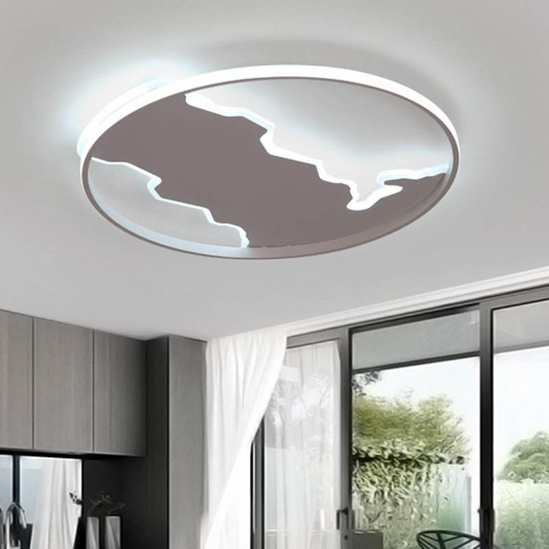 Minimalist Circle Flush Acrylic Led Ceiling Light In White 16.5/20.5 Wide - Bedroom Fixture / 16.5