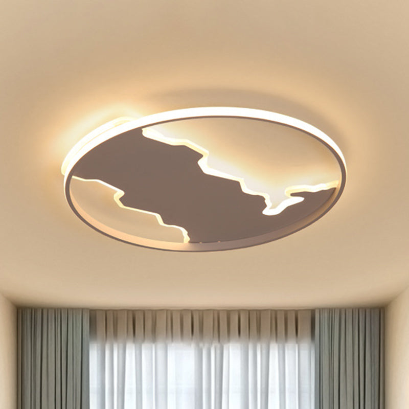 Minimalist Circle Flush Acrylic Led Ceiling Light In White 16.5/20.5 Wide - Bedroom Fixture