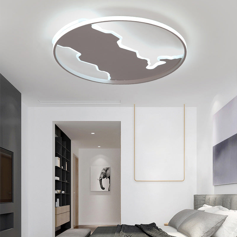 Minimalist Circle Flush Acrylic Led Ceiling Light In White 16.5/20.5 Wide - Bedroom Fixture