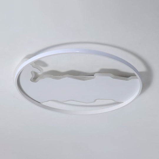Minimalist Circle Flush Acrylic Led Ceiling Light In White 16.5’/20.5’ Wide - Bedroom Fixture