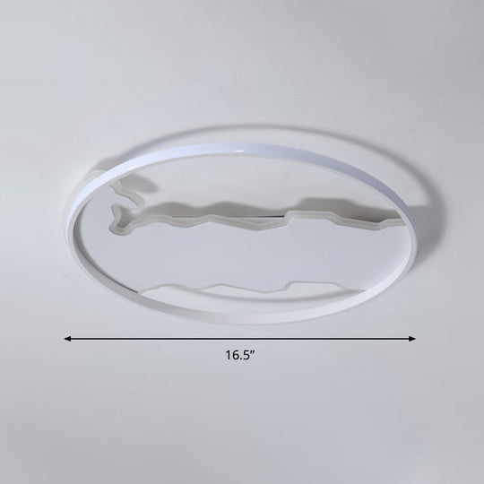 Minimalist Circle Flush Acrylic Led Ceiling Light In White 16.5’/20.5’ Wide - Bedroom Fixture