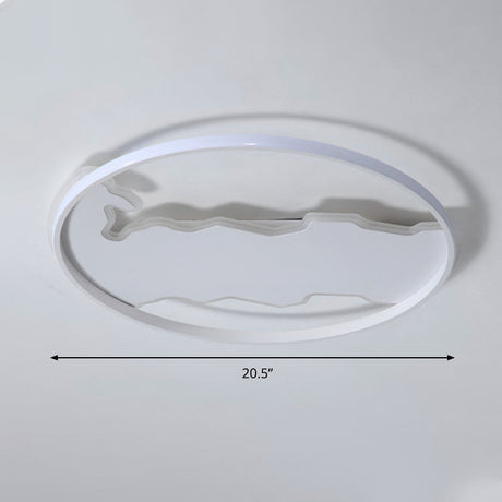 Minimalist Circle Flush Acrylic Led Ceiling Light In White 16.5’/20.5’ Wide - Bedroom Fixture