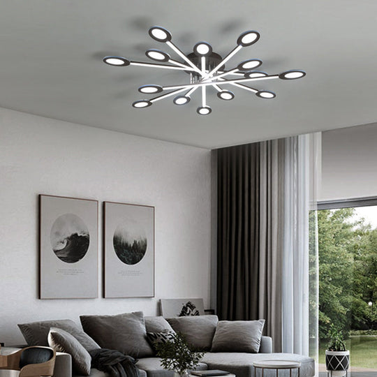 Starburst Led Semi Flush Ceiling Light In Warm/White Minimalistic Design Acrylic 31.5’/45’ Wide