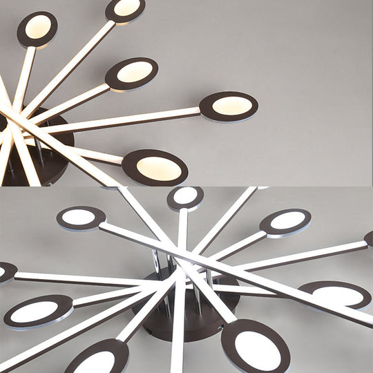 Starburst Led Semi Flush Ceiling Light In Warm/White Minimalistic Design Acrylic 31.5’/45’ Wide