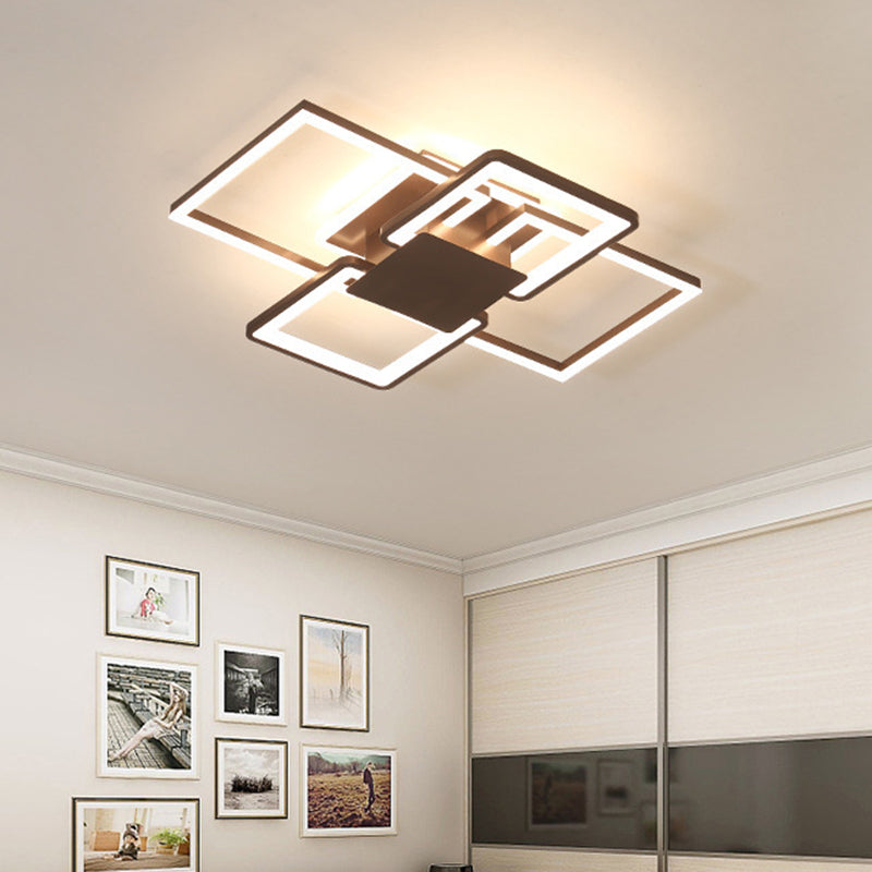 Simple Acrylic Led Flush Mount Ceiling Light Fixture - 21.5/25.5/31.5 Wide White/Coffee Warm/White