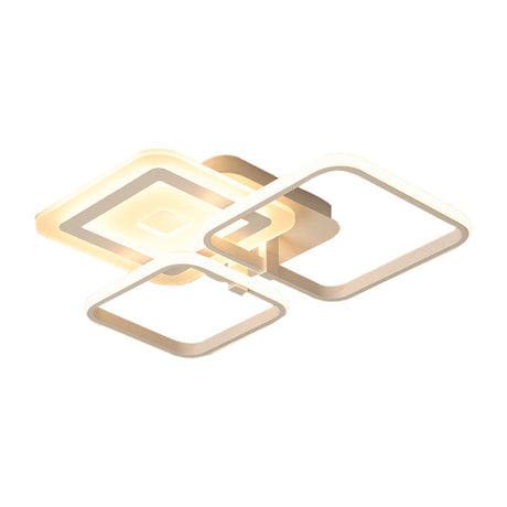 Sleek Acrylic Square Semi Flush Led Ceiling Light Fixture In Warm White