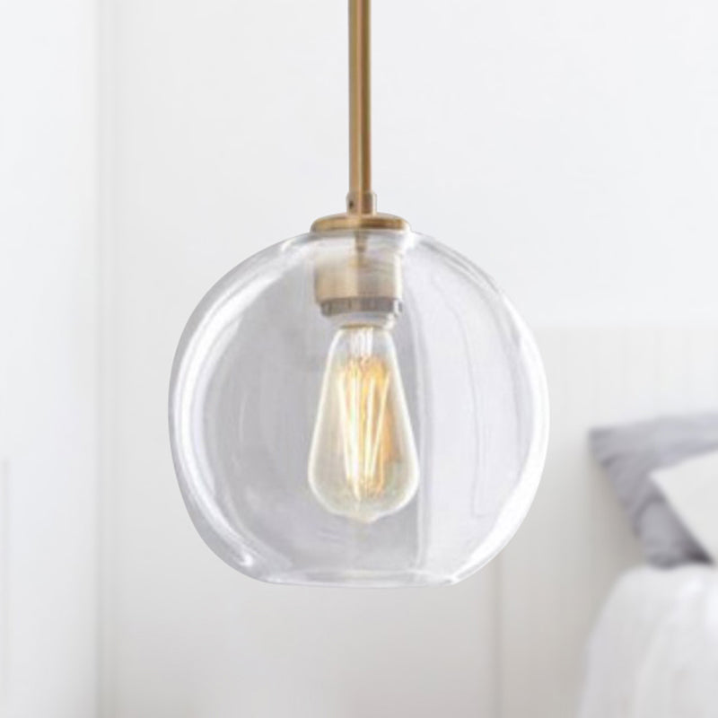 Contemporary Clear Glass Globe Pendant Light - 1 8’/10’/12’ Wide Hanging Lamp