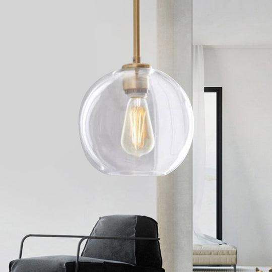 Contemporary Clear Glass Globe Pendant Light - 1 8’/10’/12’ Wide Hanging Lamp