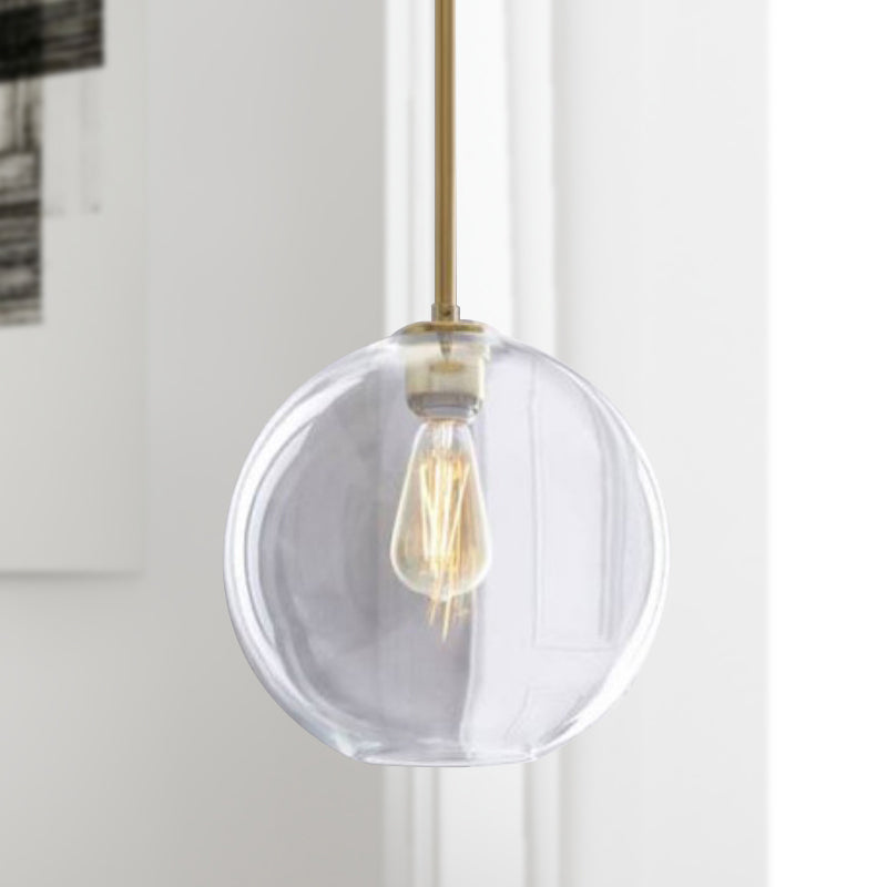 Contemporary Clear Glass Globe Pendant Light - 1 8’/10’/12’ Wide Hanging Lamp / 10’