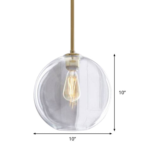 Contemporary Clear Glass Globe Pendant Light - 1 8’/10’/12’ Wide Hanging Lamp