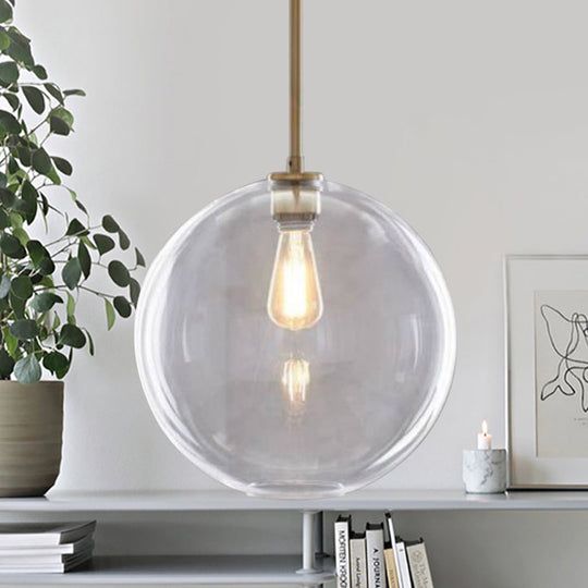 Contemporary Clear Glass Globe Pendant Light - 1 8’/10’/12’ Wide Hanging Lamp